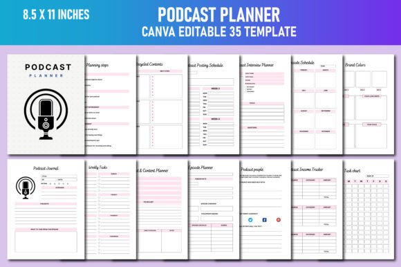 Download Podcast Planner Canva KDP - Canva Collection