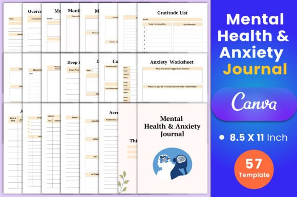 Download Mental Health &amp; Anxiety Journal Canva - Canva Collection