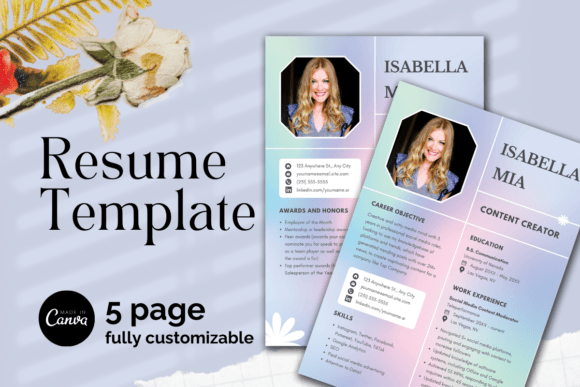 Download Gredient Purple Resume Canva Template - Canva Collection