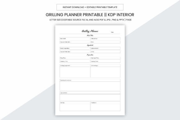 Download Grilling Planner Kdp Interior Printable - Premium Resources