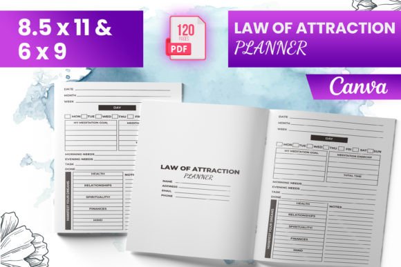 Download Law of Attraction Planner Canva (KDP) - Canva Collection