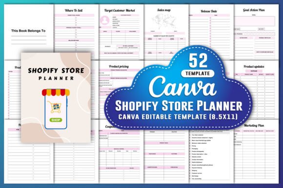 Download Shopify Store Planner Canva KDP Interior - Canva Collection