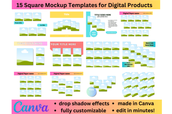 Download Square Paper Mockup Templates Canva - Canva Collection