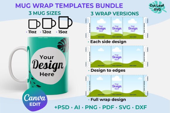 Download 11oz 12oz 15oz Mug Wrap Canva Template - Canva Collection