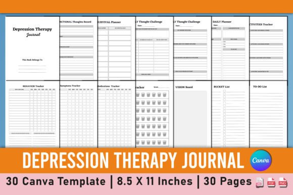 Download Depression Therapy Journal Canva - Canva Collection