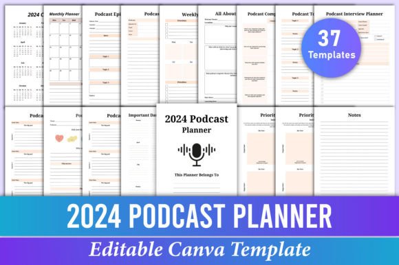 Download 2024 Podcast Planner Canva Template - Canva Collection