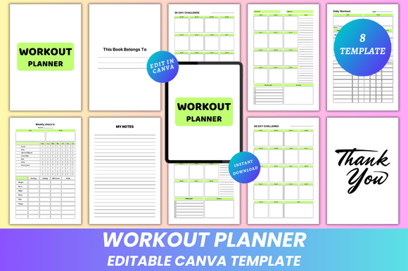 Download Workout Planner Canva Kdp Interior - Canva Collection