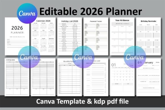 Download 2026 Planner - Canva Template &amp; PDF - Canva Collection