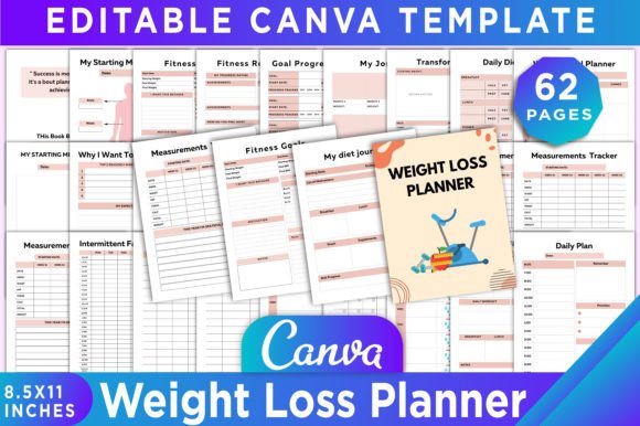 Download Weight Loss Planner Canva Template - Canva Collection