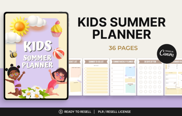Download Kids Summer Planner, Canva Template - Canva Collection