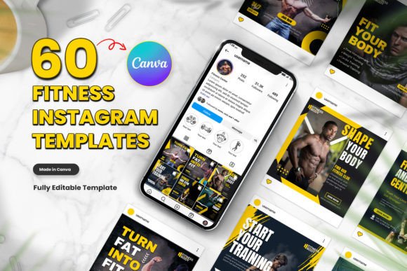 Download 60 Fitness Instagram Canva Templates - Canva Collection
