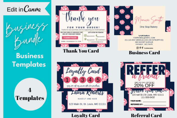 Download Small Business Card Bundle, Canva Templates - Canva Collection