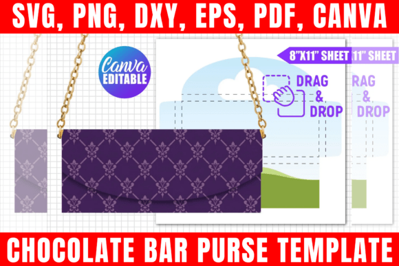 Download Chocolate Bar Purse Canva Template - Canva Collection