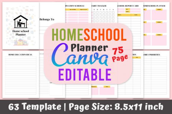 Download Home School Planner Printable Canva - Canva Collection