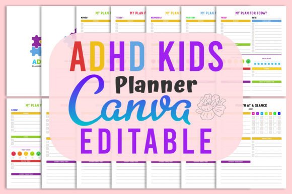 Download ADHD Canva Editable Planner for Kids KDP - Canva Collection