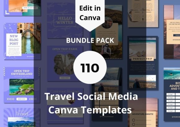 Download 110 Travel Social Media Canva Templates - Canva Collection