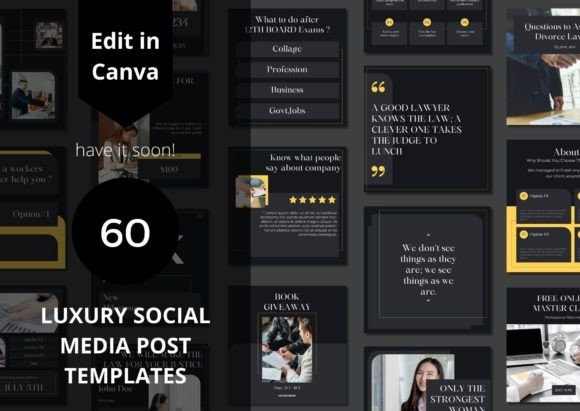 Download 60 Luxury Social Media Canva Templates - Canva Collection