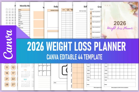 Download 2026 Weight Loss Planner for Canva - Canva Collection