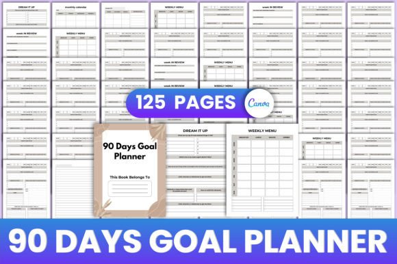 Download 90 Days Goal Planner Canva Interior - Canva Collection