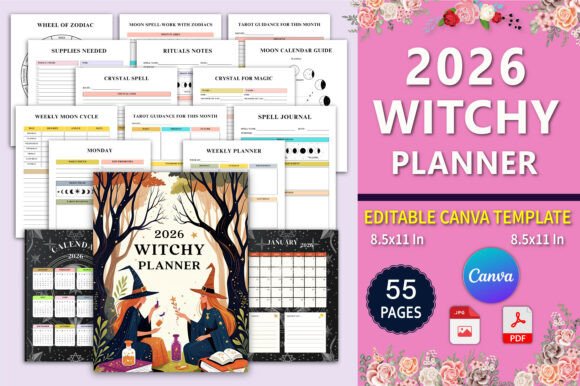 Download 🧙‍♀️ 2026 Witchy Planner Canva Template - Canva Collection