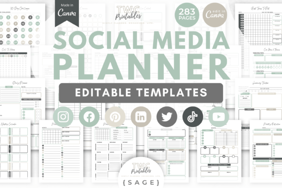 Download Social Media Planner Canva Templates 6 - Canva Collection
