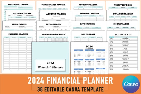 Download Editable 2024 Financial Planner Canva - Canva Collection