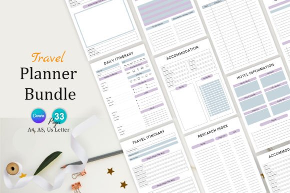 Download Editable Travel Planner Bundle Pack - Pack Collection