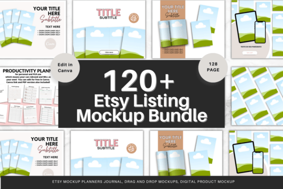 Download 120+ Etsy Listing Mockup Bundle in Canva - Canva Collection