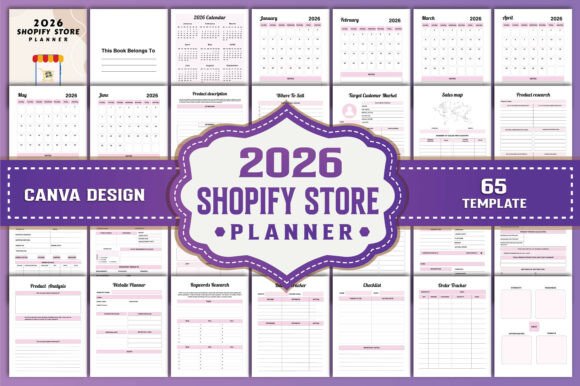 Download 2026 Shopify Store Planner Canva Kdp - Canva Collection