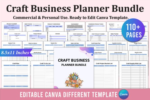 Download Craft Business Planner Bundle for Canva - Canva Collection