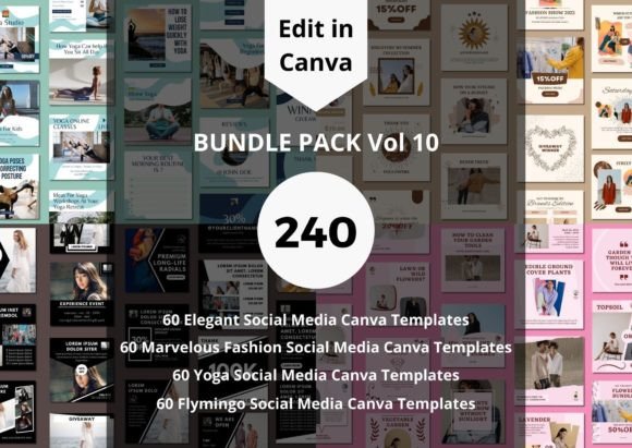 Download 240 Social Media Canva Templates Bundles - Canva Collection