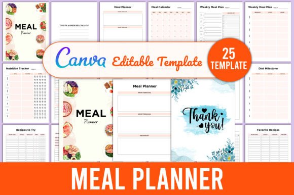 Download Editable Meal Planner Canva Template - Canva Collection
