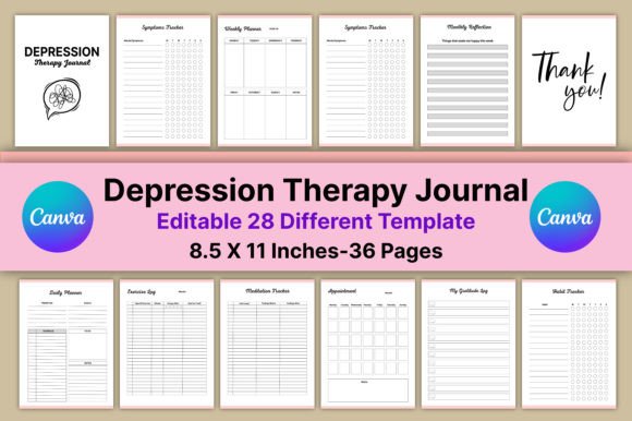 Download Depression Therapy Journal Canva Templat - Canva Collection