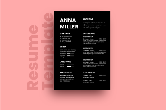 Download Minimal Black Resume Template Canva - Canva Collection