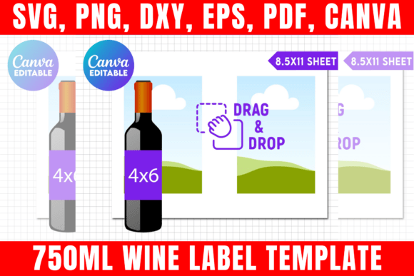 Download 750ml Wine Label Canva Template - Canva Collection