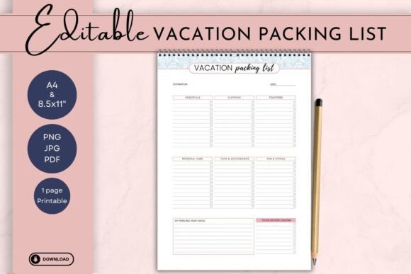 Download Vacation Packing List I Travel Planner - Pack Collection
