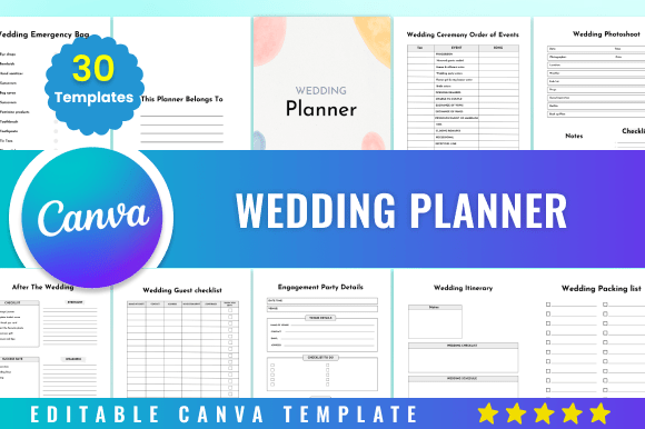 Download Editable Wedding Planner Kdp Canva - Canva Collection