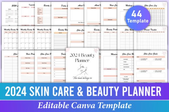Download 2024 Skin Care &amp; Beauty Planner Canva - Canva Collection